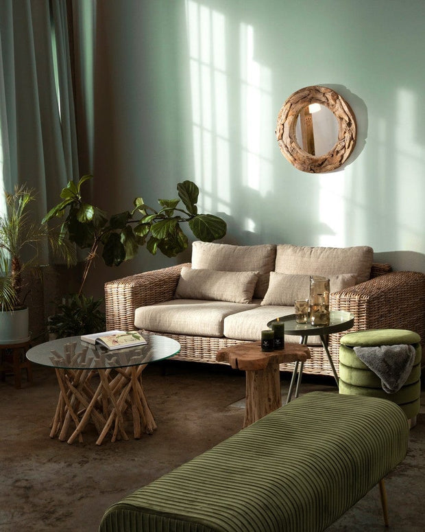 Banca tapitata cu stofa si picioare metalice, Selena Verde Olive, l129xA45,5xH48 cm (6)