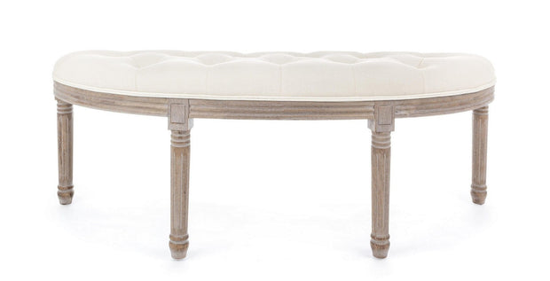 Banca tapitata cu stofa, Tilde Natural, l125xA42xH48 cm (2)