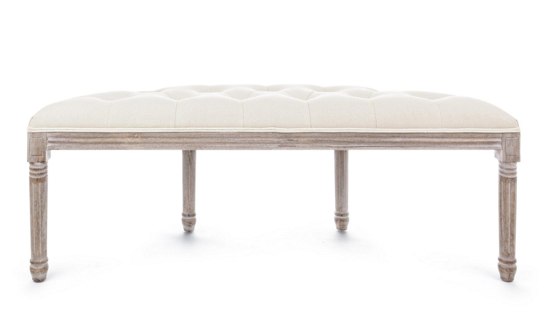 Banca tapitata cu stofa, Tilde Natural, l125xA42xH48 cm (3)