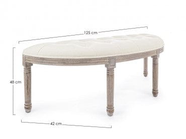 Banca tapitata cu stofa, Tilde Natural, l125xA42xH48 cm (7)