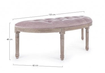 Banca tapitata cu stofa, Tilde Velvet Lila, l125xA42xH48 cm (7)