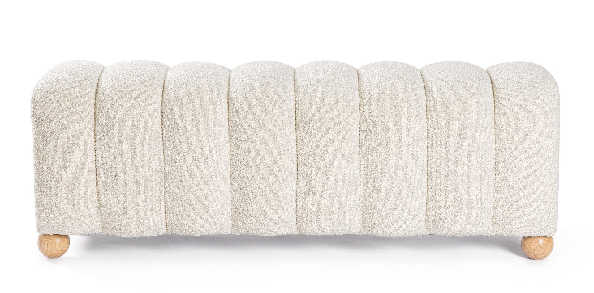 Banca tapitata cu stofa, Zora Alb, l120xA43xH43 cm (1)