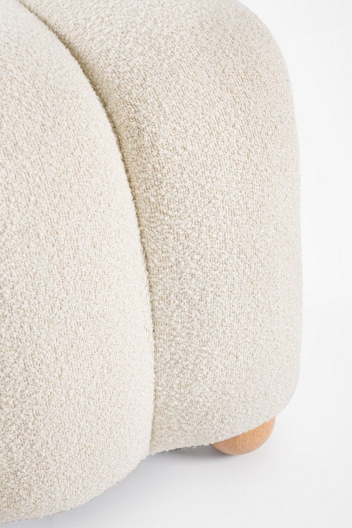 Banca tapitata cu stofa, Zora Alb, l120xA43xH43 cm (2)