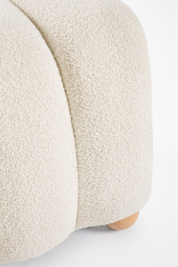 Banca tapitata cu stofa, Zora Alb, l120xA43xH43 cm (2)