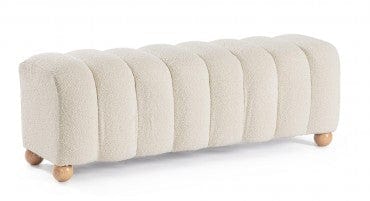 Banca tapitata cu stofa, Zora Alb, l120xA43xH43 cm (5)