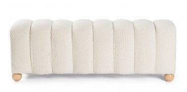Banca tapitata cu stofa, Zora Alb, l120xA43xH43 cm (6)