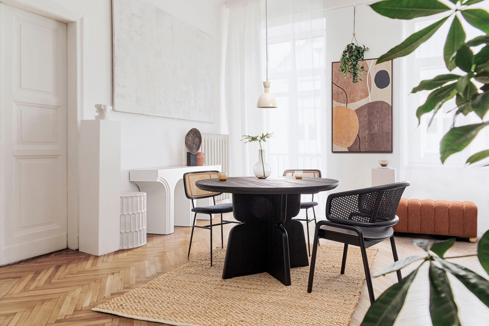 Banca tapitata cu stofa, Zora Caramiziu, l120xA43xH43 cm (3)