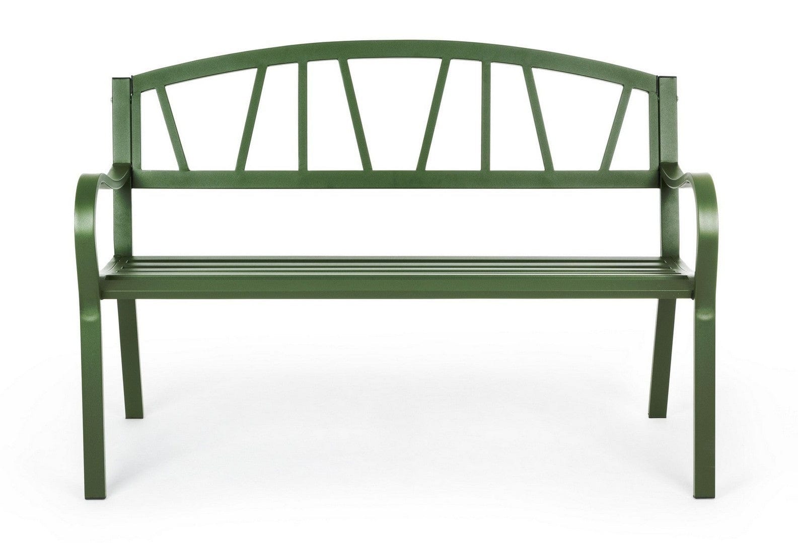 Banca pentru gradina / terasa, din metal, Janelle Verde Inchis, l123xA57xH87 cm (1)
