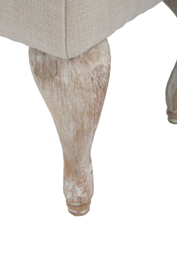 Banca tapitata cu stofa, cu picioare din lemn Provenza Ivoir, l97xA42xH40 cm (5)