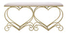 Banca tapitata cu stofa si picioare metalice Heart Velvet Roz / Auriu, l105xA37,5xH51,5 cm