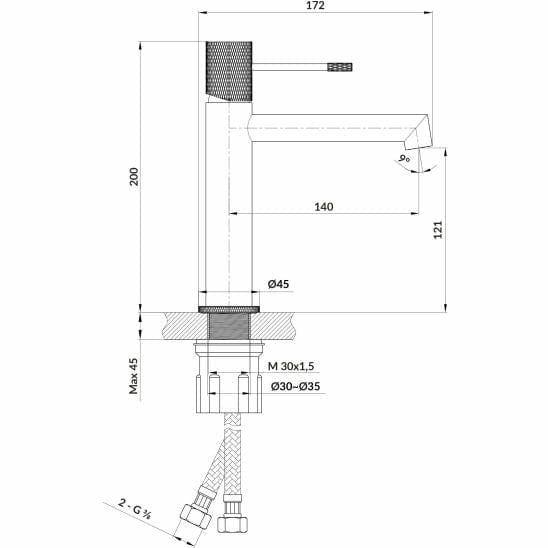 Baterie stativa pentru lavoar, Zen Gun, S951-598 (3)