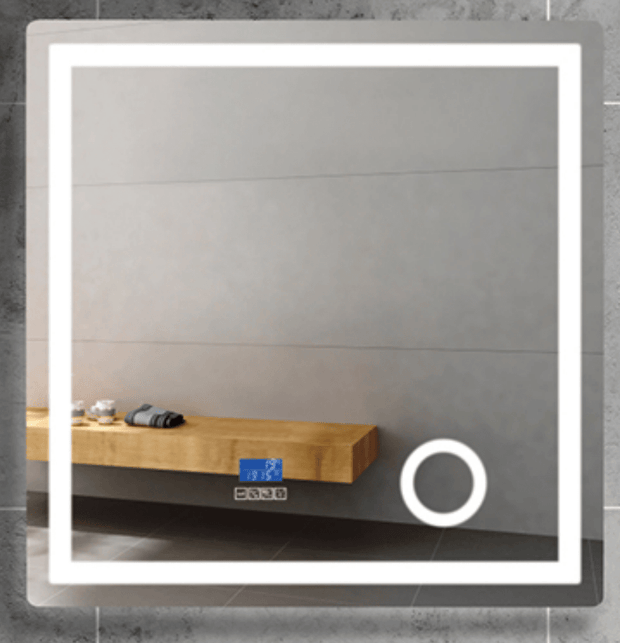 Bathzone BATHZONE, Oglinda Baie Dafne 51 cu Iluminare Led si Touch Senzor, IP44, 6500K, 800LM, Patrata l90xH90 cm