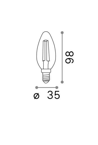 Bec LED E14 Oliva Transparent (1)