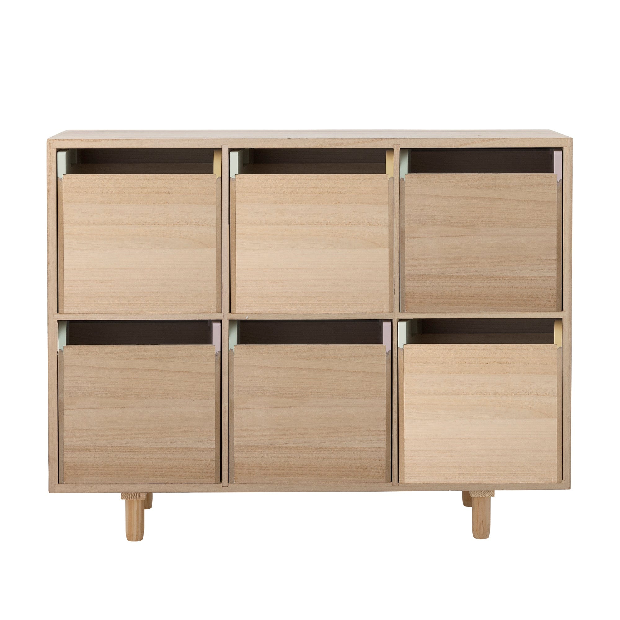 Bloomingville Biblioteca din lemn, MDF si pal, pentru copii, Calle Natural, l55xA25.5xH88.5 cm