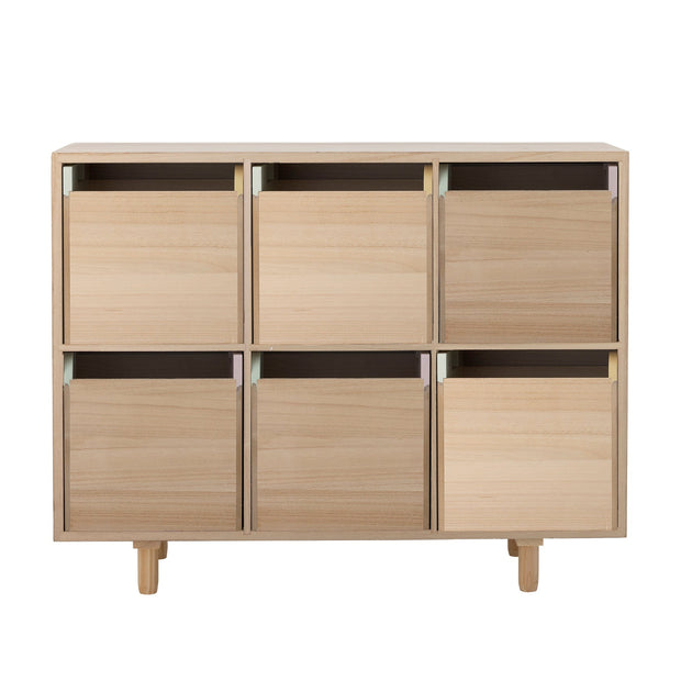 Bloomingville Biblioteca din lemn, MDF si pal, pentru copii, Calle Natural, l55xA25.5xH88.5 cm
