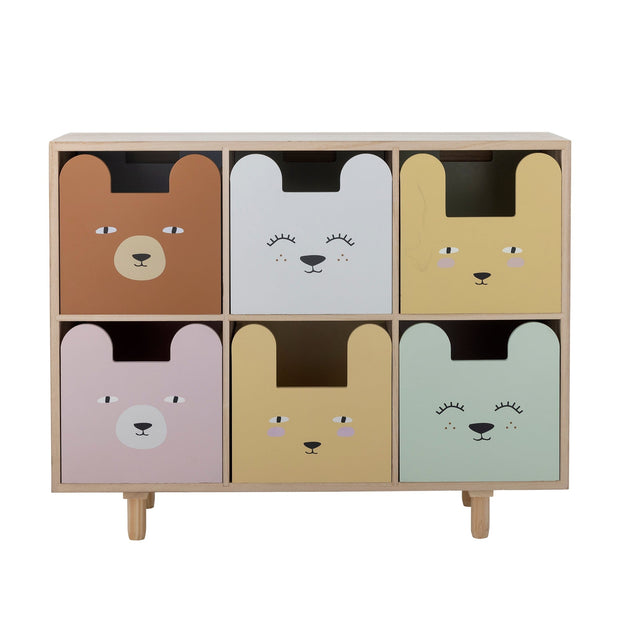 Bloomingville Biblioteca din lemn, MDF si pal, pentru copii, Calle Natural, l55xA25.5xH88.5 cm