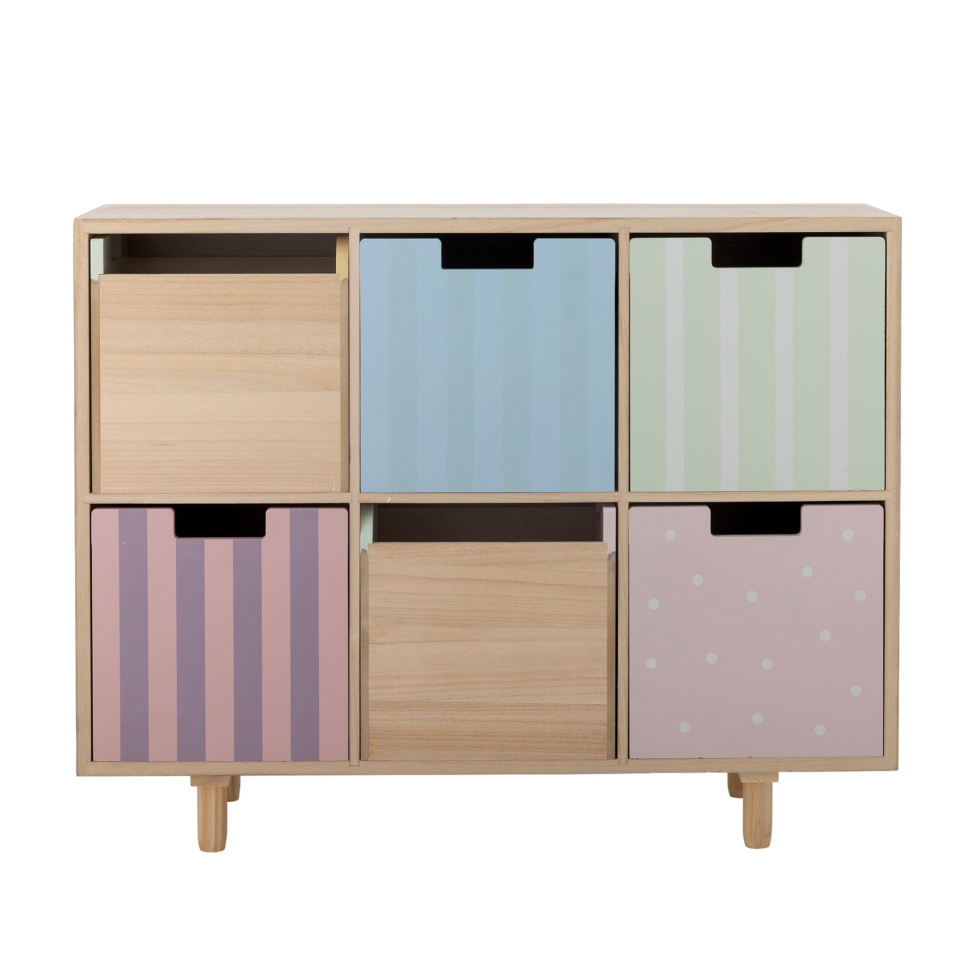 Bloomingville Biblioteca din lemn, MDF si pal, pentru copii, Calle Natural, l55xA25.5xH88.5 cm