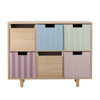 Bloomingville Biblioteca din lemn, MDF si pal, pentru copii, Calle Natural, l55xA25.5xH88.5 cm