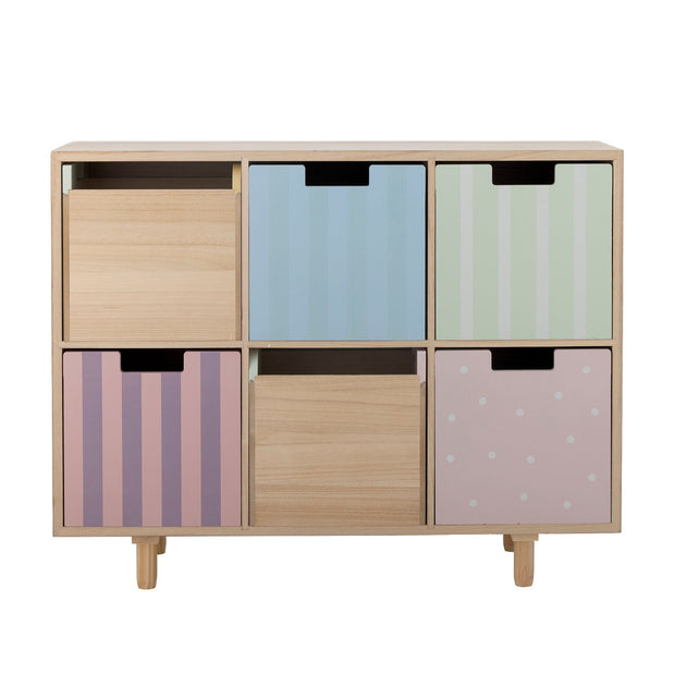 Bloomingville Biblioteca din lemn, MDF si pal, pentru copii, Calle Natural, l55xA25.5xH88.5 cm