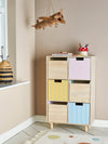 Bloomingville Biblioteca din lemn, MDF si pal, pentru copii, Calle Natural, l55xA25.5xH88.5 cm