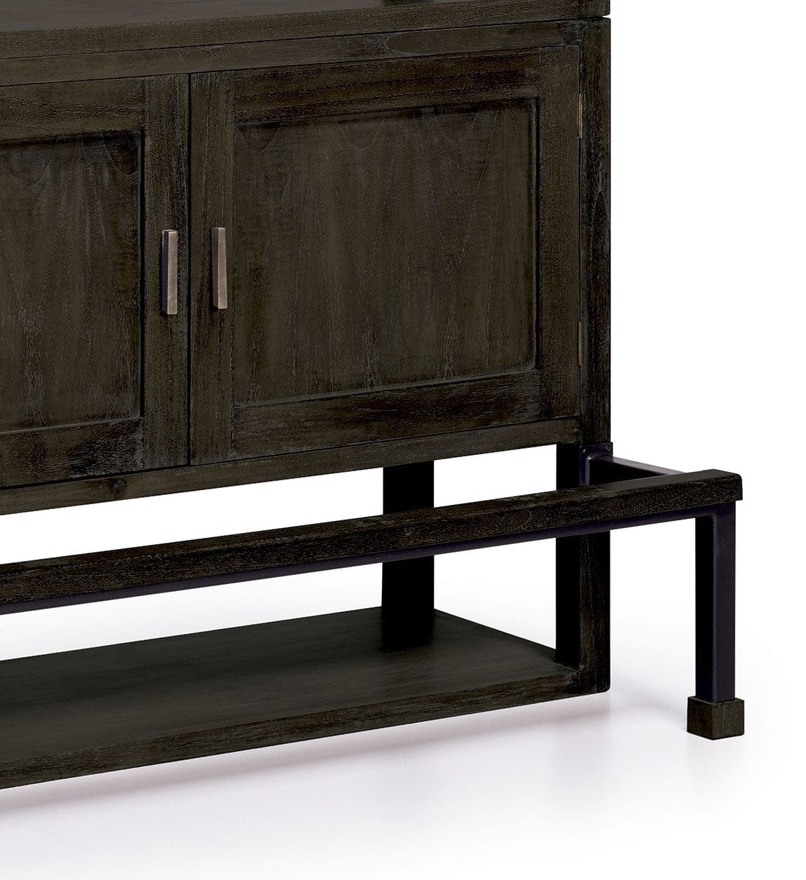 Moycor Biblioteca din lemn si metal, cu 2 usi, Industrial Wenge, l120xA63xH220 cm