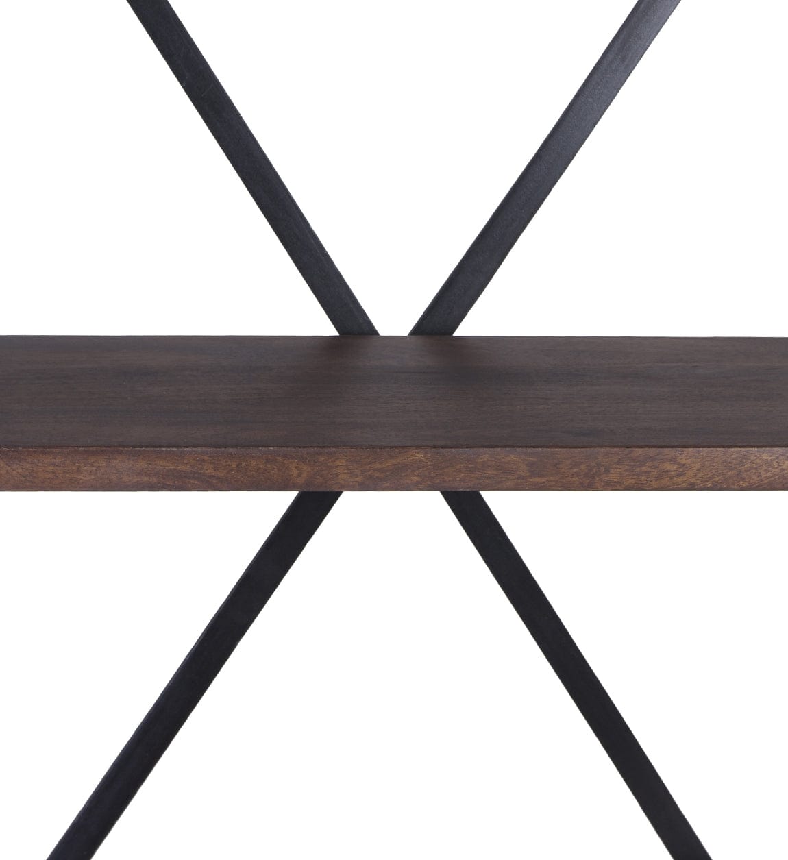 Moycor Biblioteca din lemn si metal, Pipa Nuc / Negru, l100xA40xH180 cm