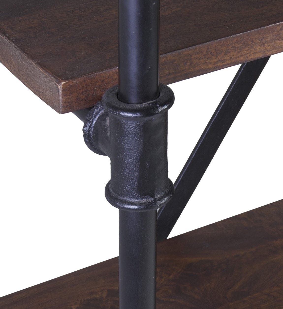 Moycor Biblioteca din lemn si metal, Pipa Nuc / Negru, l100xA40xH180 cm