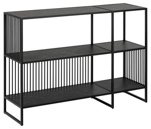 Actona Biblioteca din MDF, pal si metal, Strington Negru, l120xA35xH83 cm