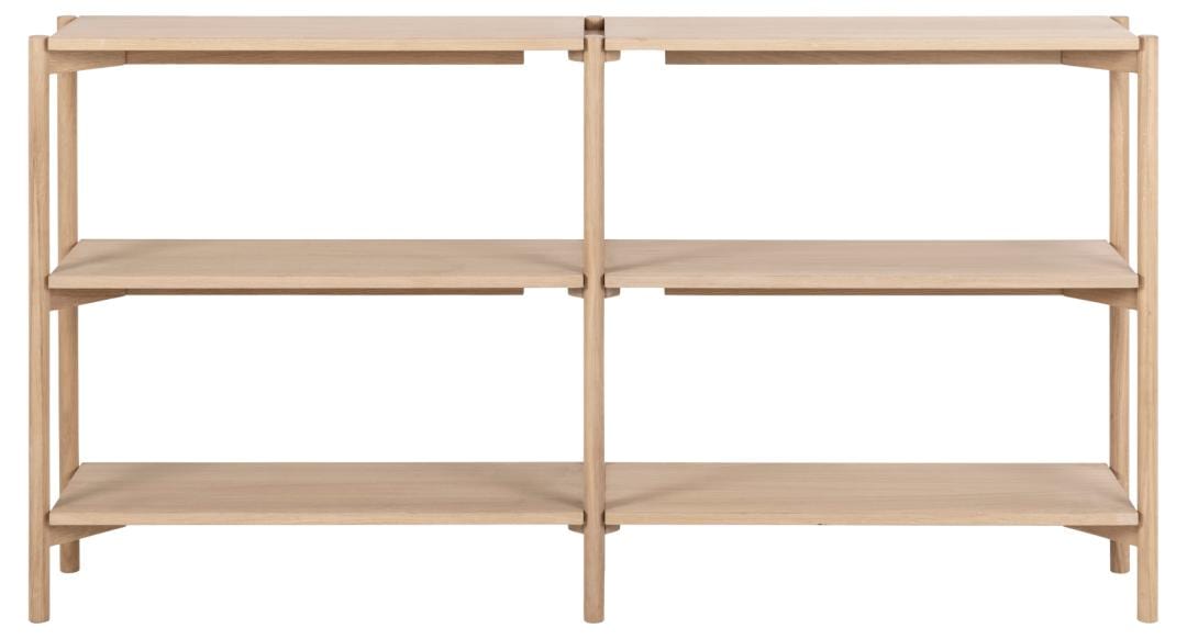Actona Biblioteca din MDF si lemn, Braidwood Natural, l169xA30xH88,4 cm