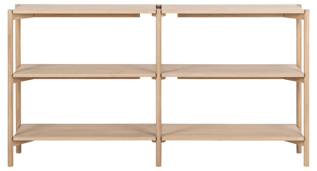 Actona Biblioteca din MDF si lemn, Braidwood Natural, l169xA30xH88,4 cm