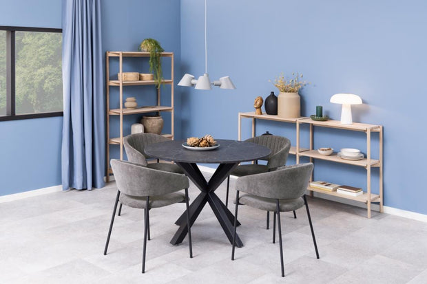 Actona Biblioteca din MDF si lemn, Braidwood Natural, l169xA30xH88,4 cm