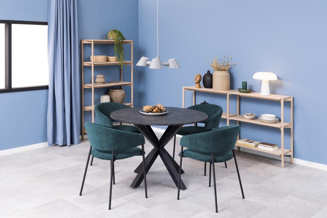 Actona Biblioteca din MDF si lemn, Braidwood Natural, l169xA30xH88,4 cm