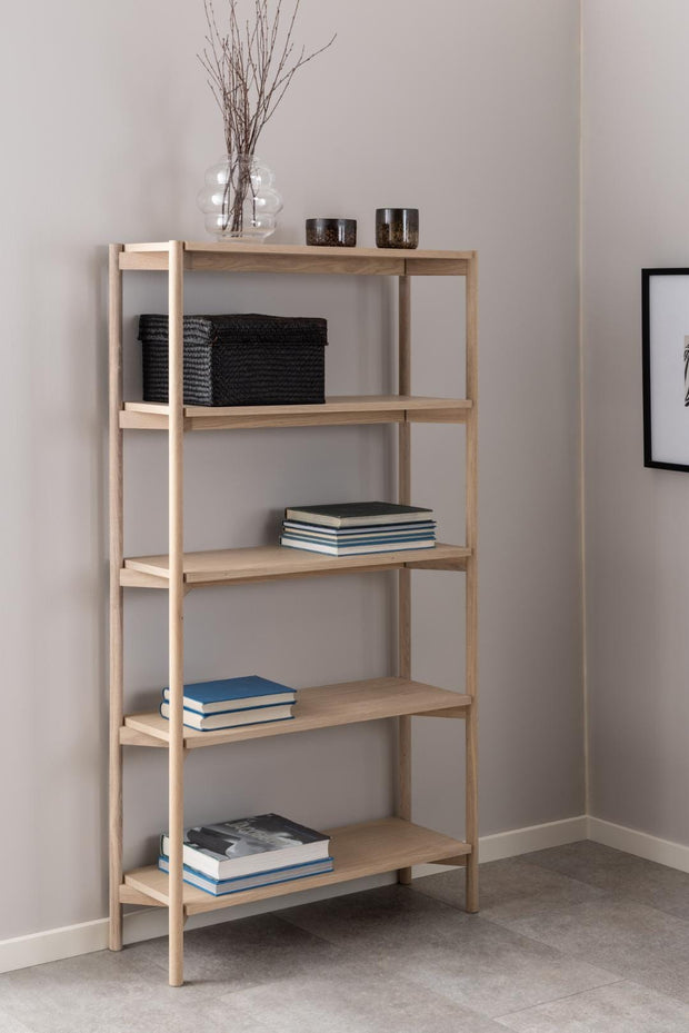 Actona Biblioteca din MDF si lemn, Oxford Natural, l86xA30xH160 cm