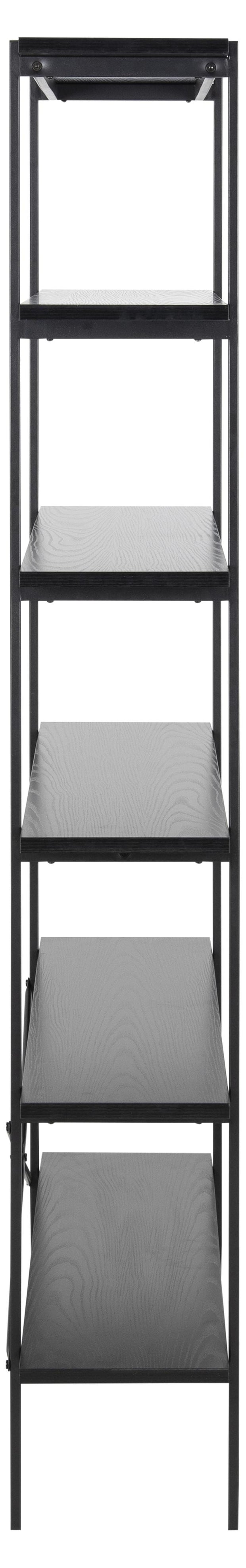 Actona Biblioteca din MDF si metal, Angus Negru, l94xA27xH172 cm