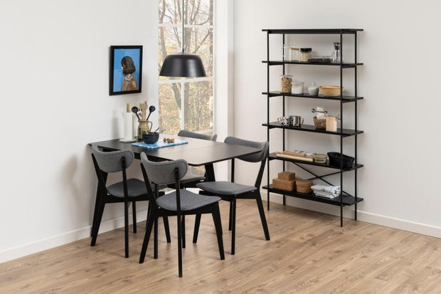 Actona Biblioteca din MDF si metal, Angus Negru, l94xA27xH172 cm