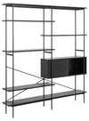 Actona Biblioteca din MDF si metal, cu 1 usa, Angus Negru, l172xA27xH188 cm