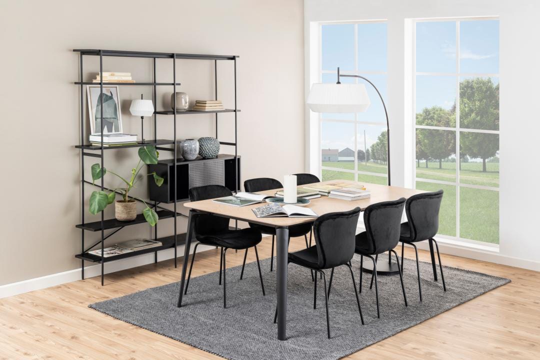 Actona Biblioteca din MDF si metal, cu 1 usa, Angus Negru, l172xA27xH188 cm