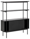 Actona Biblioteca din MDF si metal, cu 2 usi, Angus Negru, l94xA27xH113,8 cm