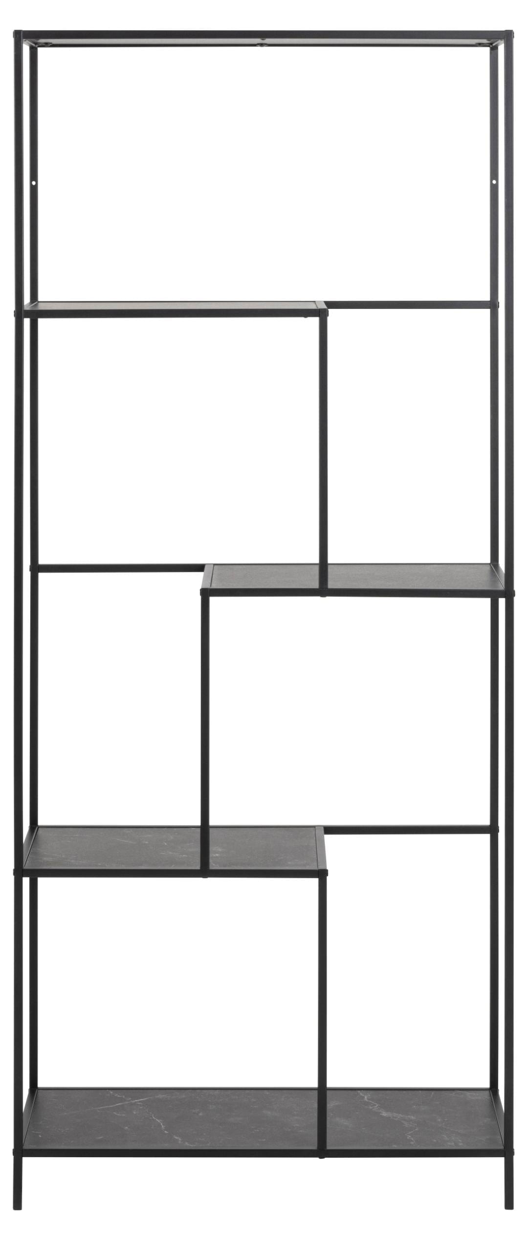Actona Biblioteca din MDF si metal, Infinity Negru, l72xA32xH170 cm
