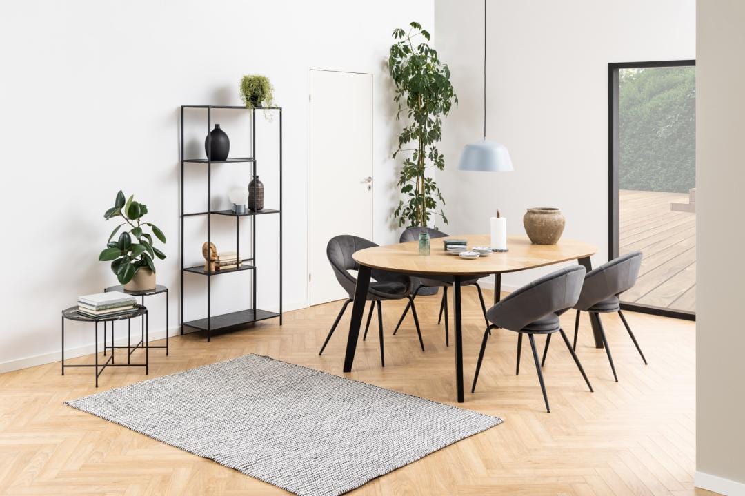 Actona Biblioteca din MDF si metal, Infinity Negru, l72xA32xH170 cm