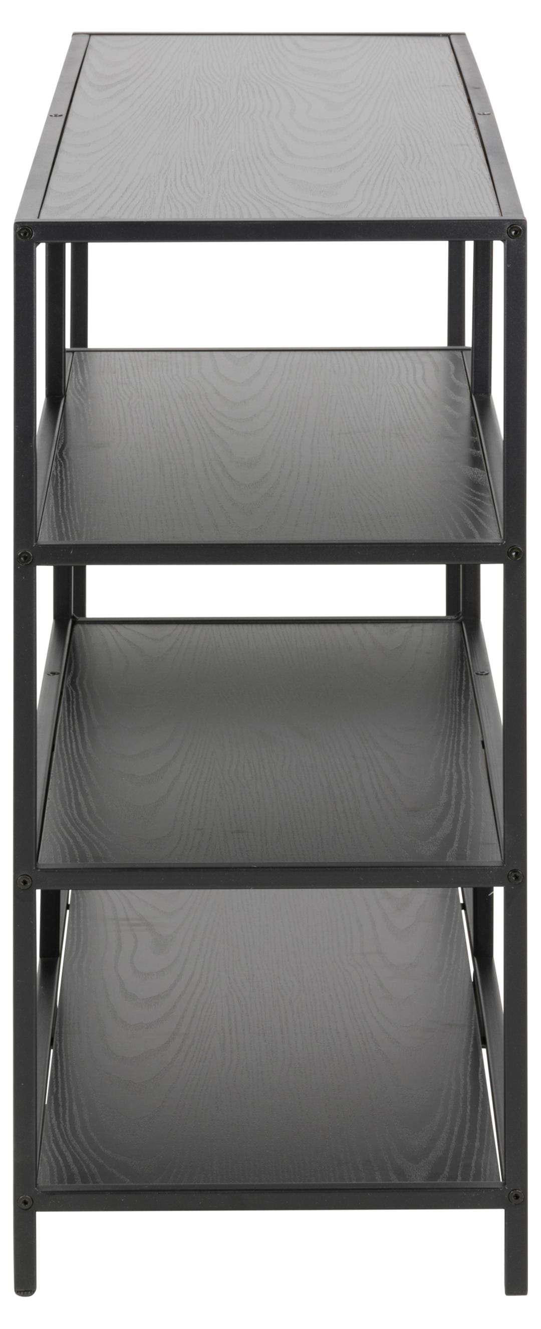 Actona Biblioteca din MDF si metal, Seaford Negru, l114xA35xH78 cm