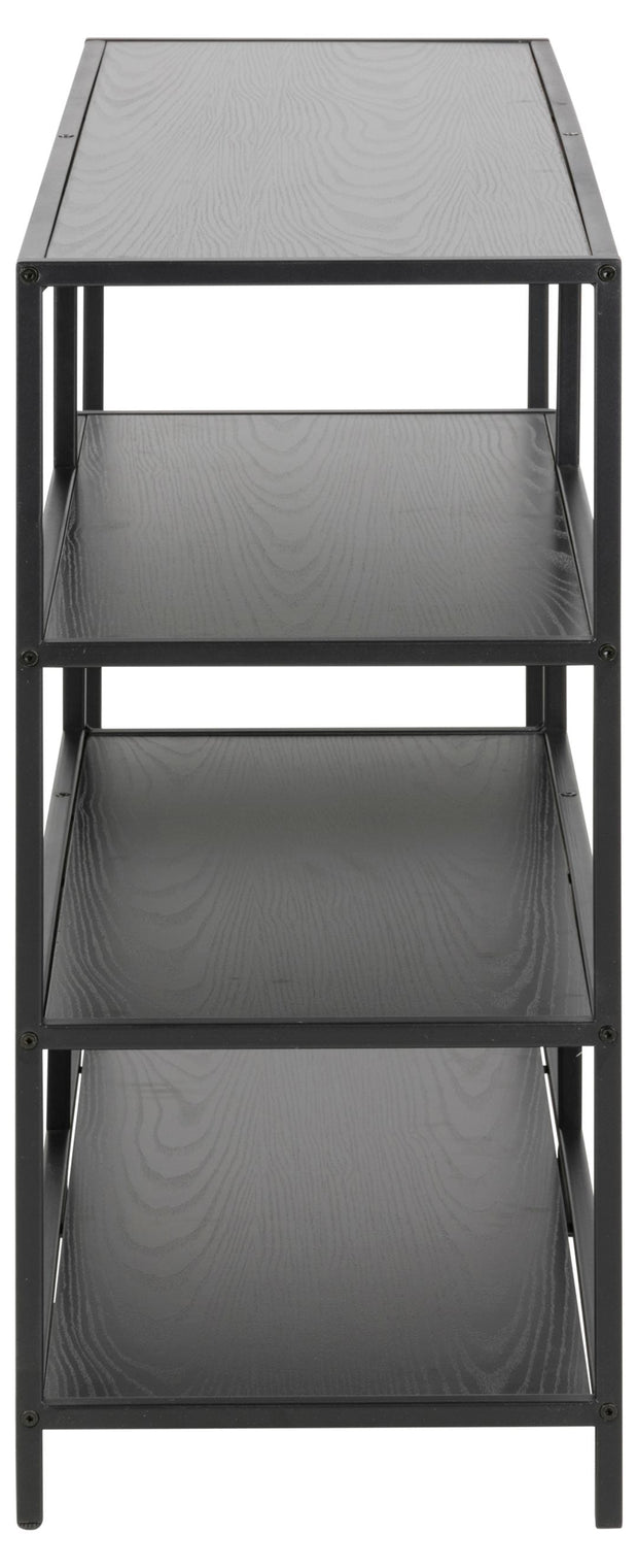 Actona Biblioteca din MDF si metal, Seaford Negru, l114xA35xH78 cm