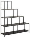 Actona Biblioteca din MDF si metal, Seaford Negru, l135xA35xH150 cm