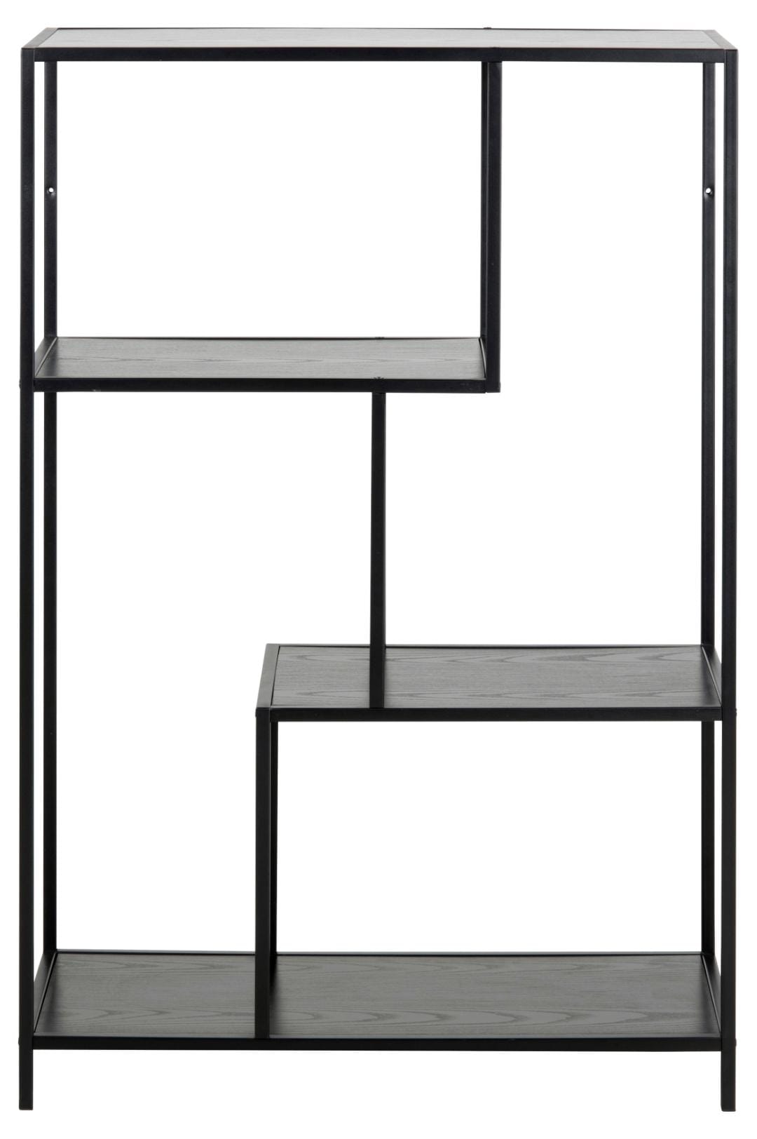 Actona Biblioteca din MDF si metal, Seaford Negru, l77xA35xH114 cm