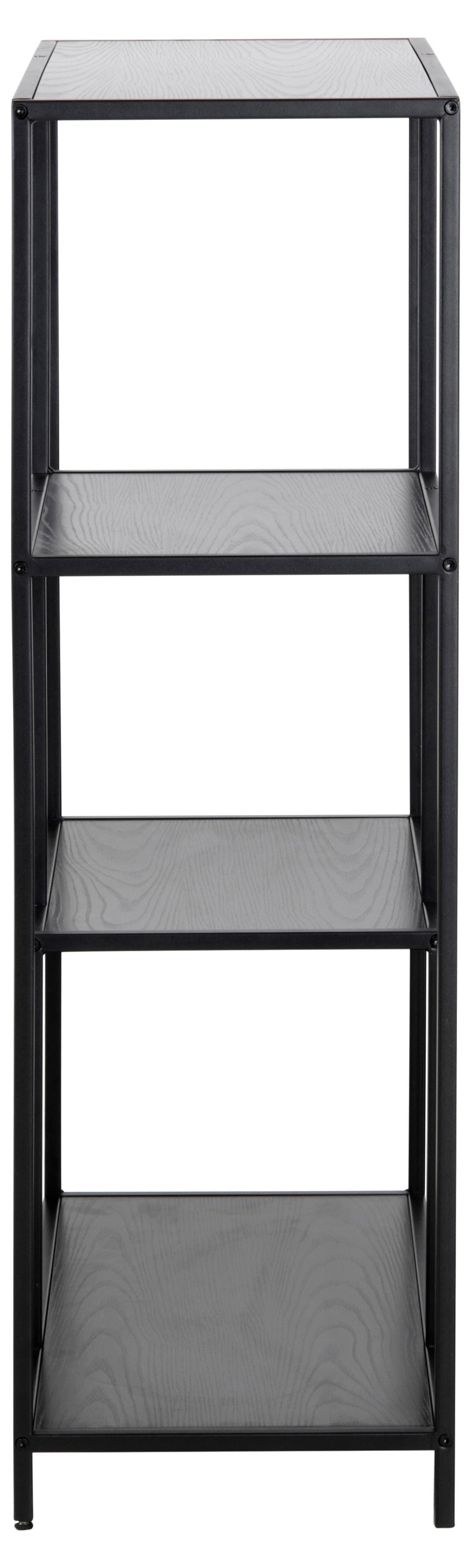 Actona Biblioteca din MDF si metal, Seaford Negru, l77xA35xH114 cm