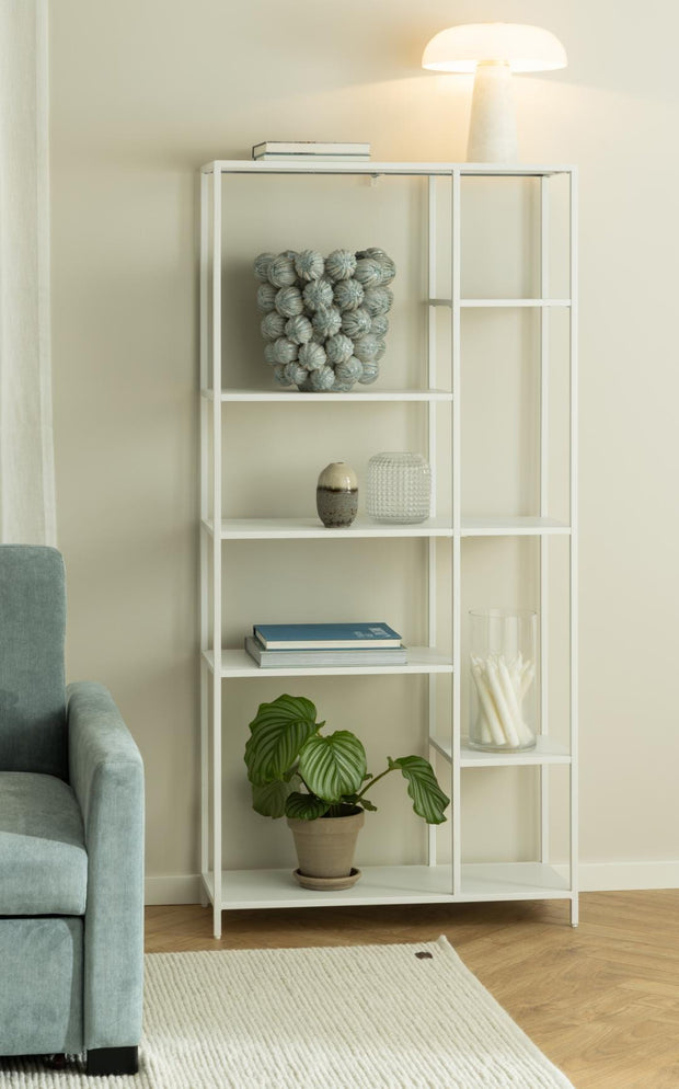 Actona Biblioteca din metal, Newcastle Alb, l79,5xA30xH165 cm