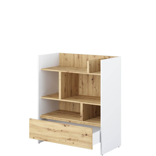 Lenart Biblioteca din pal cu 1 sertar, BC25 Alb / Stejar Artisan, l92xA46xH108 cm
