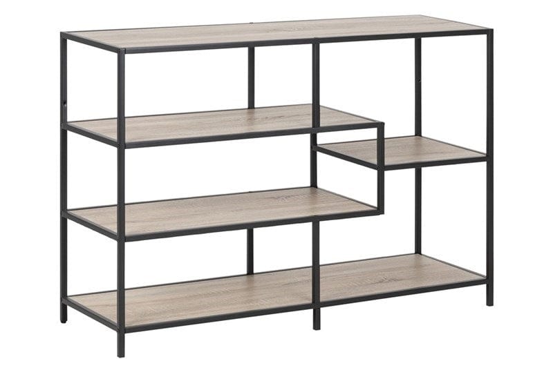 Actona Biblioteca din pal si metal Seaford II Stejar Sonoma / Negru, l114xA35xH78 cm