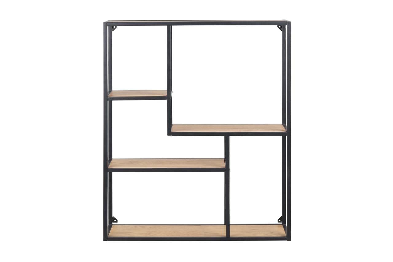 Actona Biblioteca din pal si metal Seaford Stejar / Negru, l75xA20xH91 cm