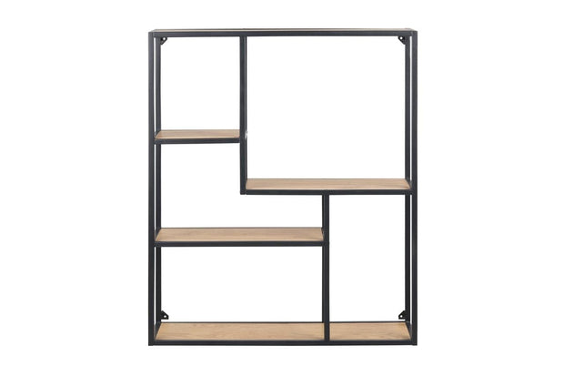 Actona Biblioteca din pal si metal Seaford Stejar / Negru, l75xA20xH91 cm